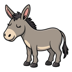Cute donkey vector illustration isolated on white background rural farming