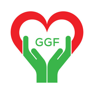 GGF Heart and Hands Company logo. GGF Company logo design for entrepreneur and business. GGF best icon.
