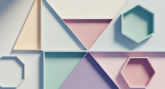 Abstract Geometric Shapes with Soft Pastel Colors