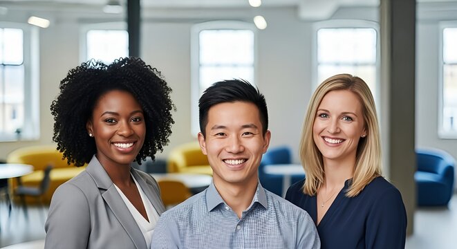 Diverse Business Team Portrait in Modern Office
