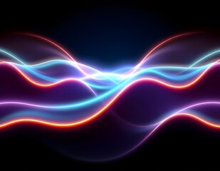 Futuristic Neon Gradient Wave Abstract Background