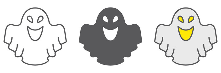 Ghost line icon, fear and halloween, poltergeist sign, vector graphics, a linear pattern on a white background, eps 10.