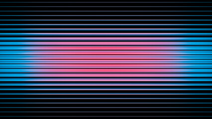 Abstract design featuring parallel centred blue and red circular shapes creating gradient lines on a black background. Modern digital design asset.