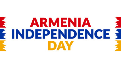 Armenia Independence Day text with side lines on a White background. Which is observed every year in September to celebrate and wish Armenia Independence Day.