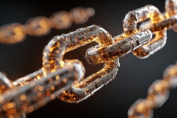 Exploring digital chain technology in cryptocurrency showcasing blockchain connections and intricate link patterns