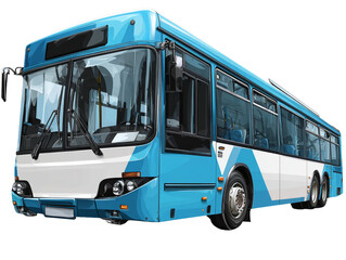  Modern city bus isolated on white background