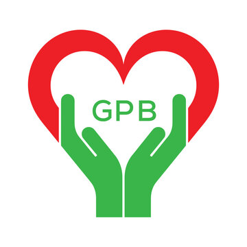 GPB Heart and Hands Company logo. GPB Company logo design for entrepreneur and business. GPB best icon.
