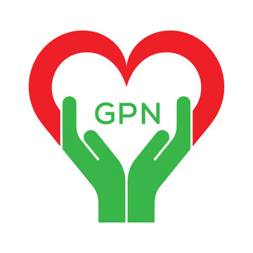 GPN Heart and Hands Company logo. GPN Company logo design for entrepreneur and business. GPN best icon.

