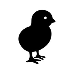 Silhouette of a cute baby chick, small bird ready for Easter celebration