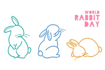 Cute background celebrating World Rabbit Day on September 27. 