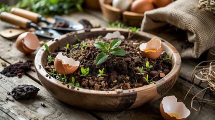 Sustainable Gardening Sprouting Seedlings in Eggshells a Rustic Approach to Eco Friendly Planting