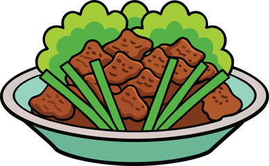 vector illustration of a green apple