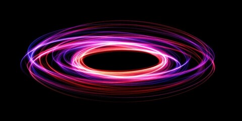 Abstract oval light trails