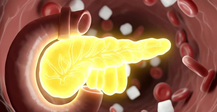 High Blood Sugar Pancreas Dysfunction Diabetes Health Risk Concept