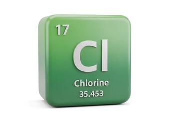Chlorine Element on Green Block