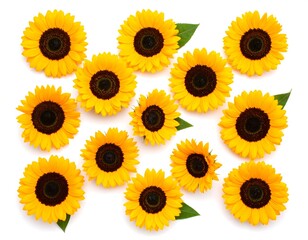 Sunflower pattern on white