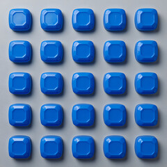  Blue Glass Marbles and Cubes