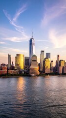 Obraz premium NYC Skyline Sunset River View