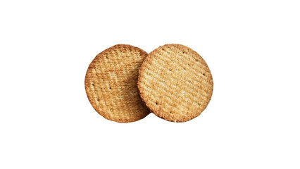 Transparent PNG image of two whole wheat biscuits stacked, perfect for food packaging, healthy snack promotions, and digital food design projects