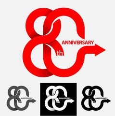 Vector abstract, modification number 80 for anniversary symbol or icon.