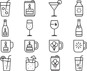 Drinks and Beverages Icon Set