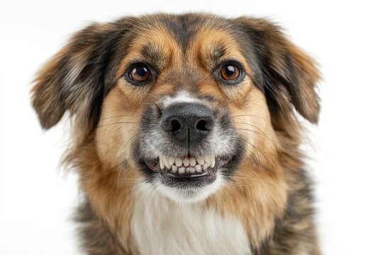 Funny dog shows a hilarious expression of disgust mixed with denial during a disagreement with its owner inside a cozy living room setting on a sunny afternoon
