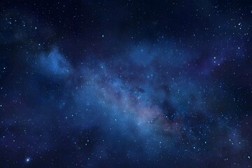 A dark blue starry sky with a cloudy nebula.