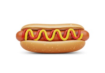 Hotdog with Mustard and Ketchup