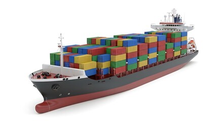 Cargo Ship with Shipping Container