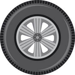 Obraz premium Black car tire isolated on white background