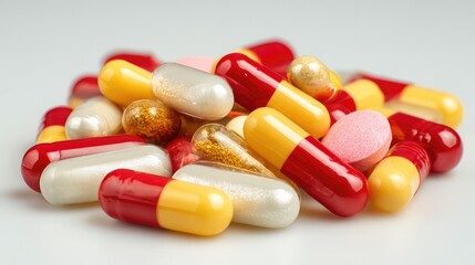 Multi-colored tablets pills and capsules