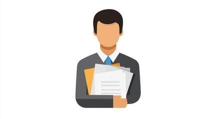 Flat Style Business Professional with Papers