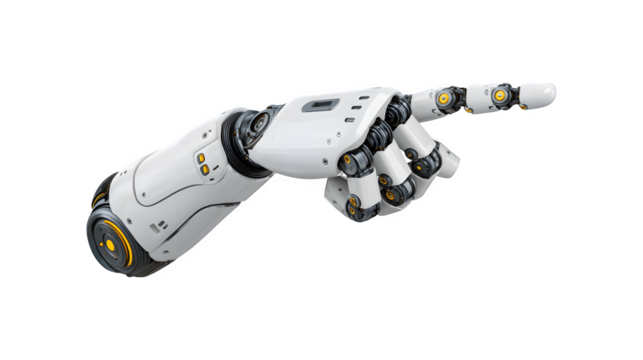 A robotic hand pointing with precision - Powered by Adobe