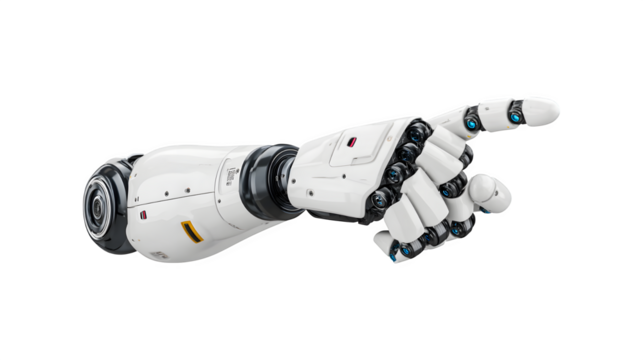 A robotic hand pointing with precision