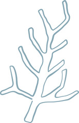 Line Art Coral Branch With Angular Shape