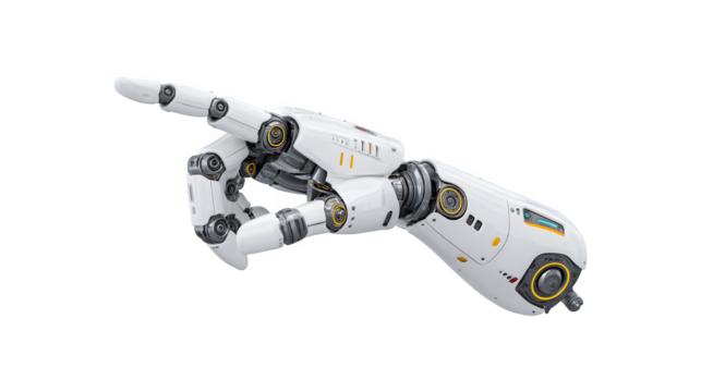 A robotic hand pointing with precision