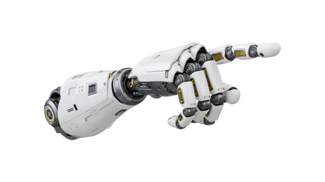 A robotic hand pointing with precision
