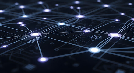 Interconnected Network Abstract Visualization of Data Flow in a Technological System