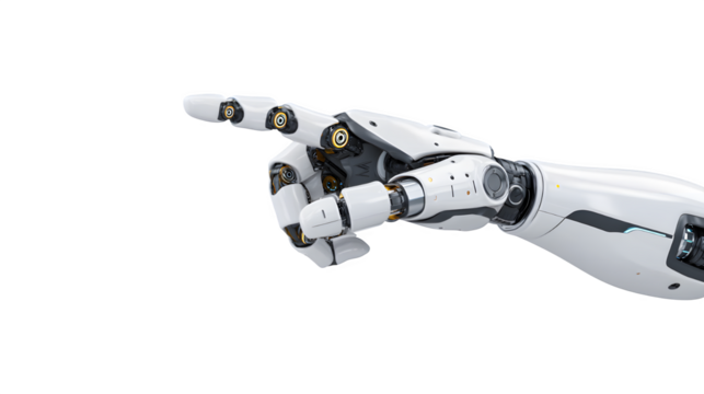 A robotic hand pointing with precision