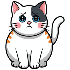 Cat with stripes and spot vector doodle illustration for design