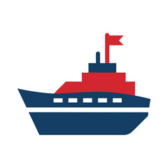 Stylized Illustration of a Single Ship on Water