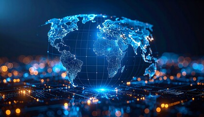 Digital globe on a circuit board