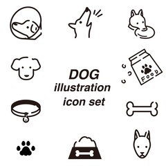 犬のアイコンイラストセット