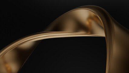 Abstract golden line on black background Illustration. 3d rendering illustration not AI