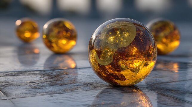 Golden spheres on a tiled surface