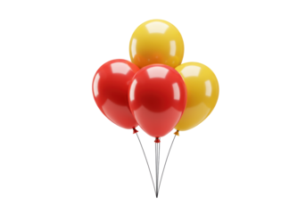 Isolated Bunch of Helium Balloons for Celebrations, Birthdays, Parties, Special Occasions