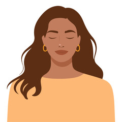 African American woman avatar with glasses vector illustration on white background