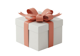 Isolated gift box, present tied with ribbon and bow, holiday celebration, birthday or anniversary