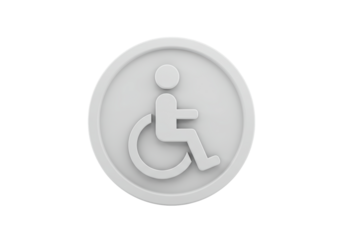 Isolated Handicap symbol for accessibility; vector of wheelchair on sign for parking, restroom