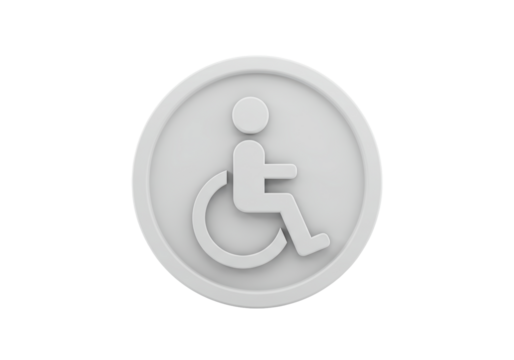 Isolated Handicap symbol for accessibility; vector of wheelchair on sign for parking, restroom